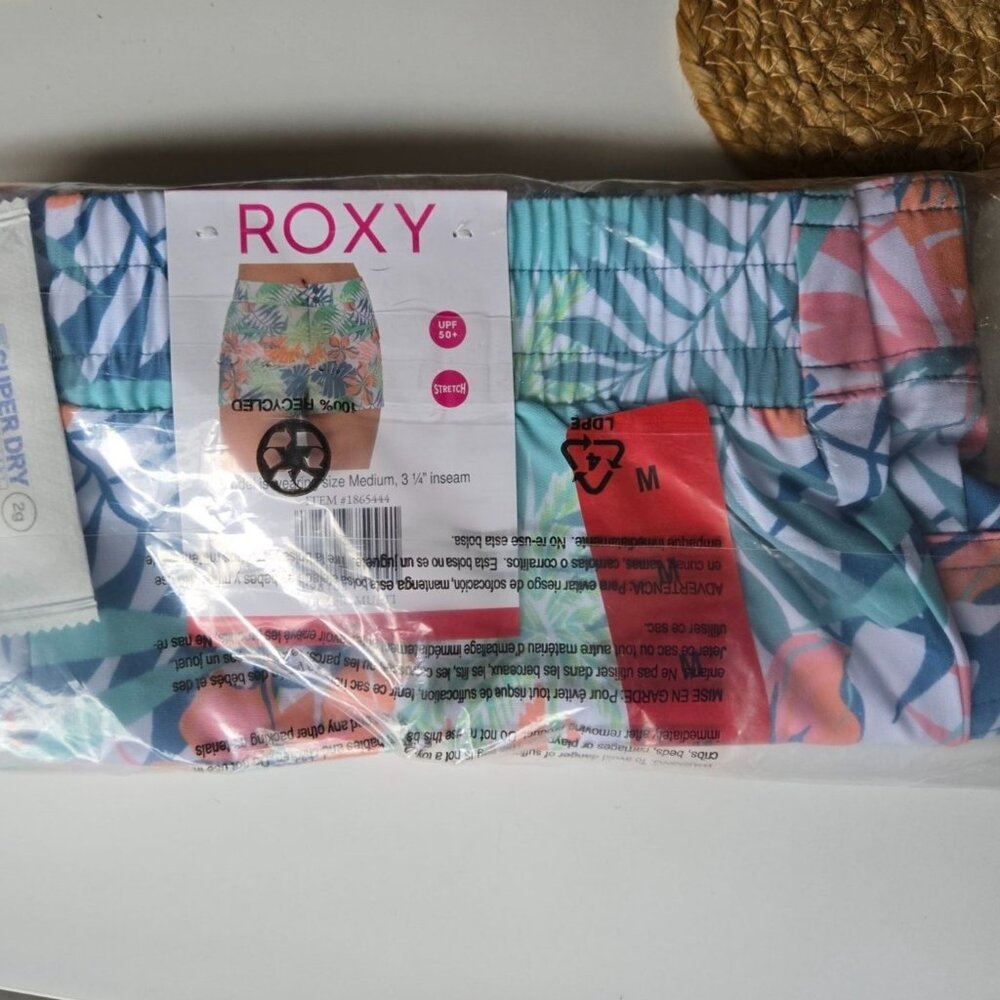 Roxy Womens Tropical Print Swim Trunks Style Shorts M Polyester/Spandex Blend - Picture 8 of 8